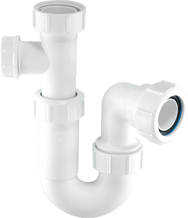 McAlpine 1 1/4" x 75mm Tubular Swivel Basin Trap with 19/23mm Pipe Connection ASA10-SP